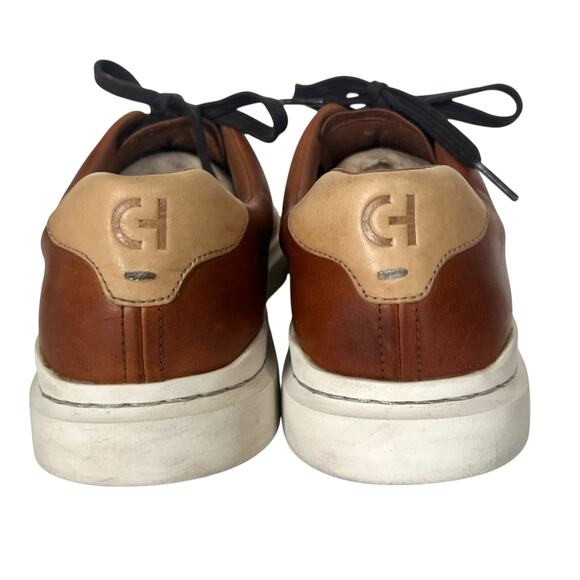 Cole Haan Grand Pro Rally Laser Cut Leather Tan Brown Sneakers Size 10.5 C31218